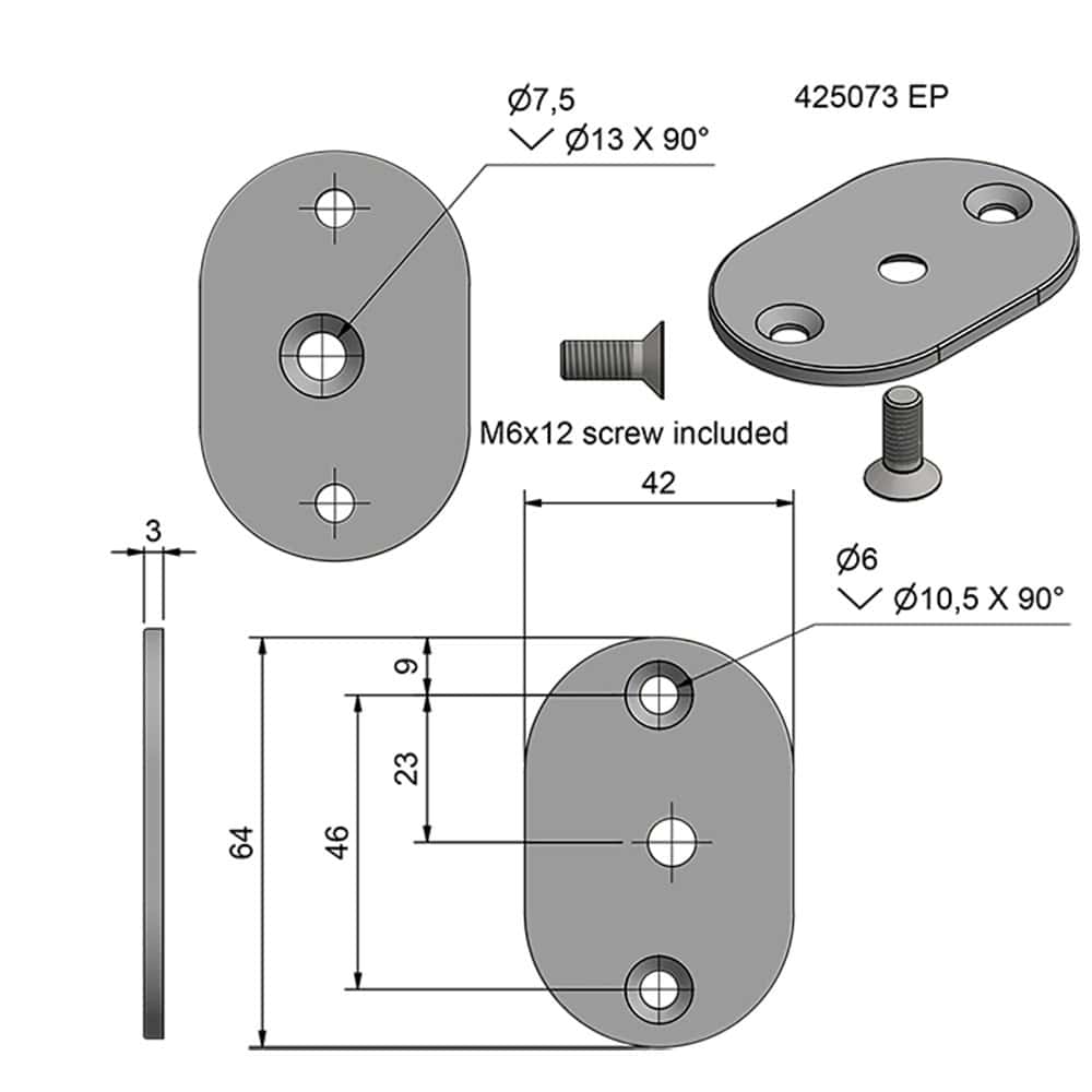 Roca Marine Oval Frontal Montage Plate - Image