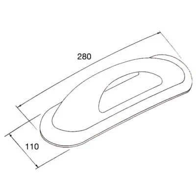 Ral-Gom Oval Form Grab Handle - Grey - Image