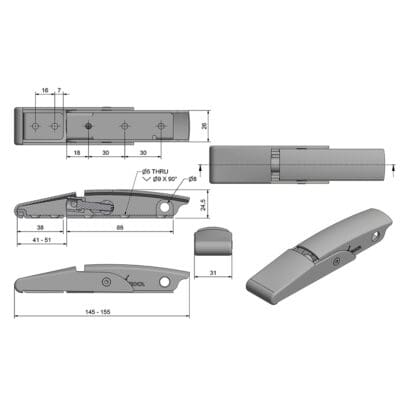 Roca Marine 416 Covered Eccentric Latch - 145/155 - Image