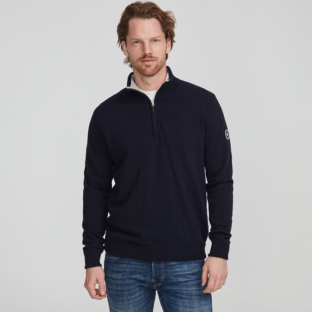 Holebrook Duncan T-Neck Windproof Sweater - Navy
