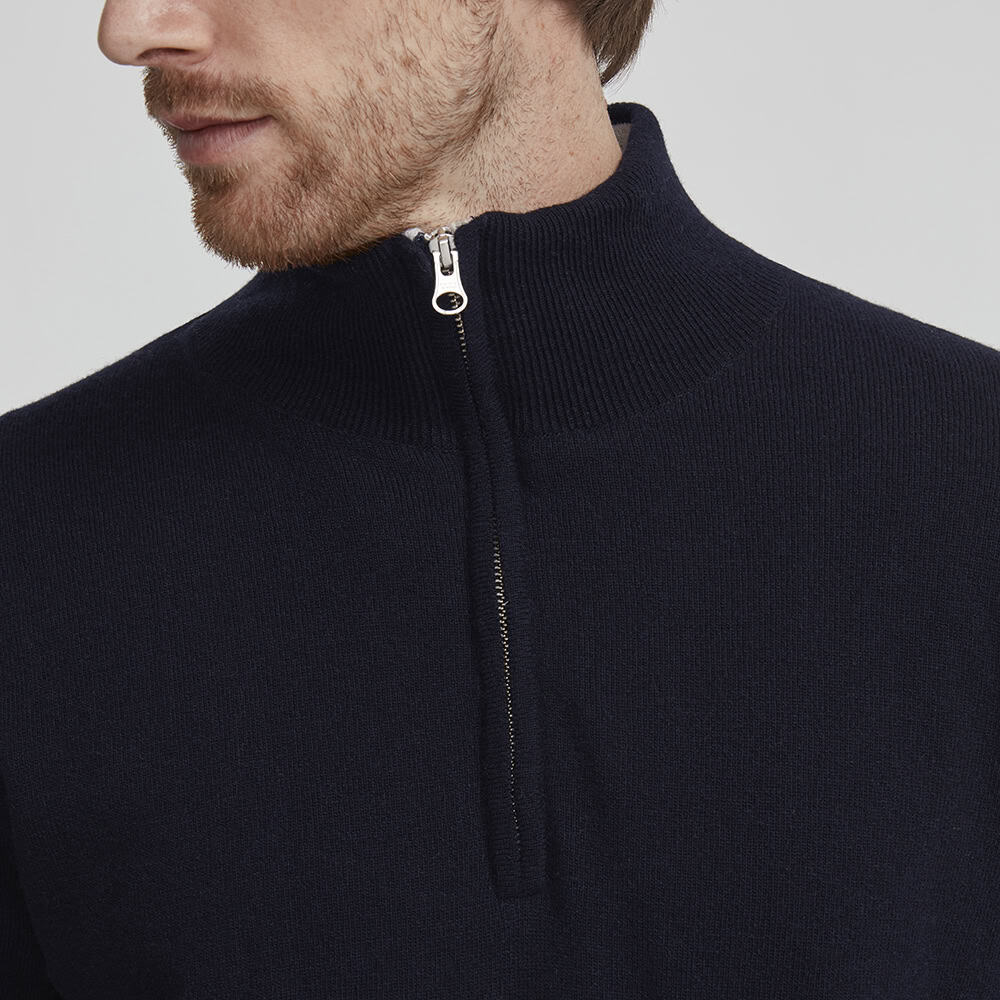 Holebrook Duncan T-Neck Windproof Sweater - Navy