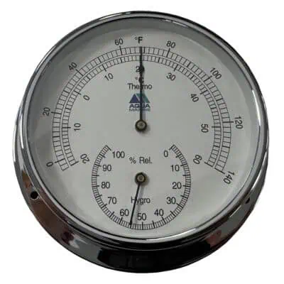 AquaMarine Thermo/Hygrometer - Chrome 120mm