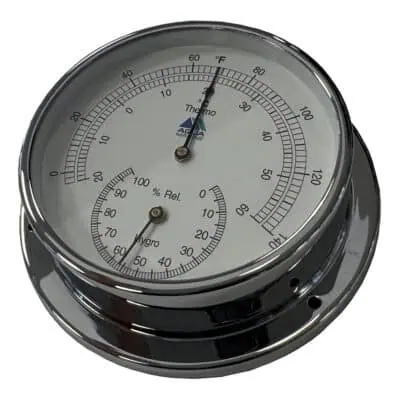 AquaMarine Thermo/Hygrometer - Chrome 120mm
