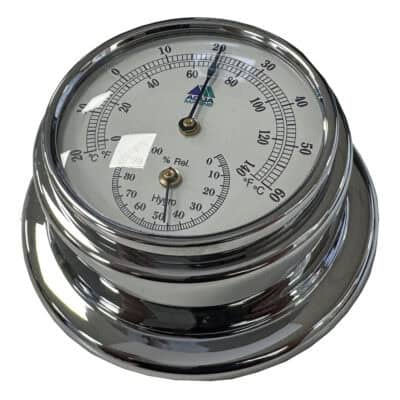 AquaMarine Thermo/Hygrometer - Chrome 70mm