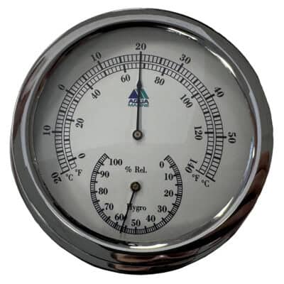 AquaMarine Thermo/Hygrometer - Chrome 95mm