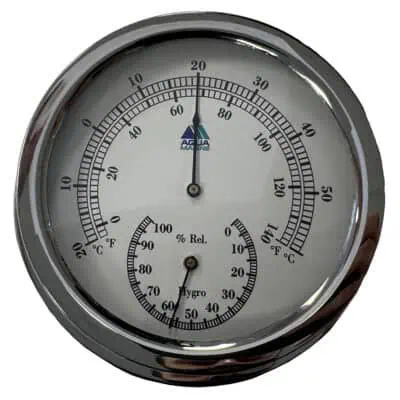 AquaMarine Thermo/Hygrometer - Chrome 95mm