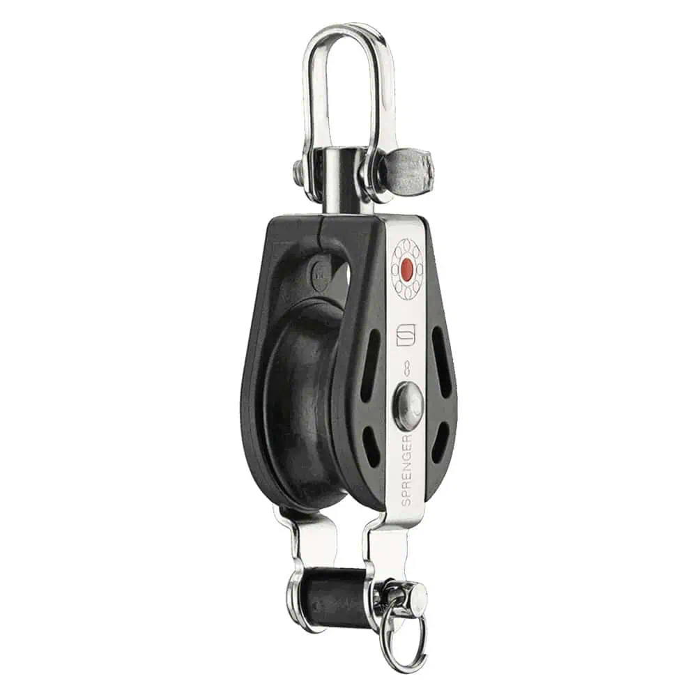 Sprenger S-Block Ball Bearing 8mm - 1 Sheave, Swivel, Becket - Image