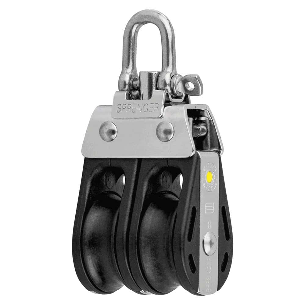 Sprenger S-Block Sliding Bearing 8mm - 2 Sheaves, Swivel - Image