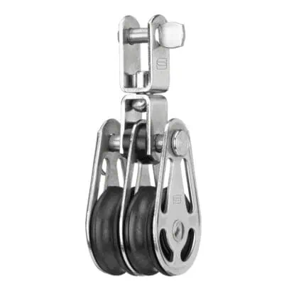 Sprenger Sliding Bearing Block 6mm - 2 Sheaves, Swivel - Image