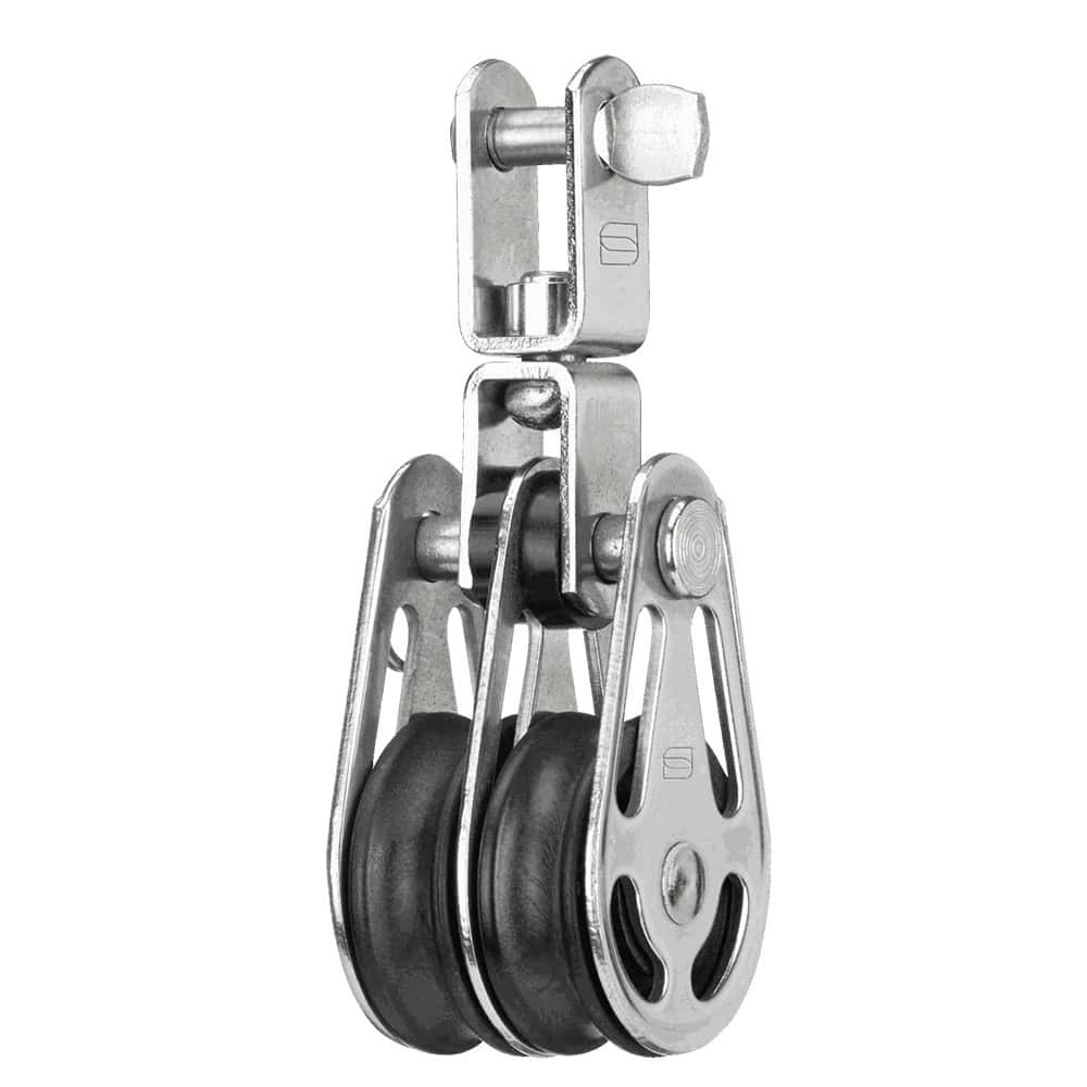 Sprenger Sliding Bearing Block 6mm - 2 Sheaves, Swivel - Image