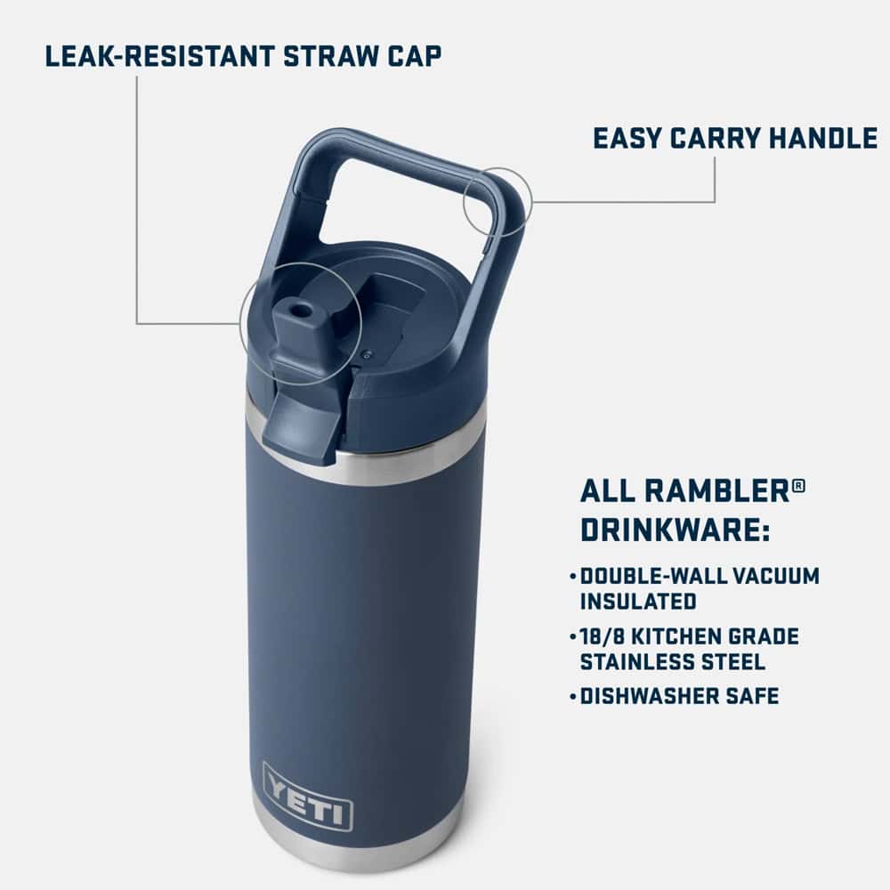 YETI Rambler 18 oz (532 ml) Straw Bottle - Navy