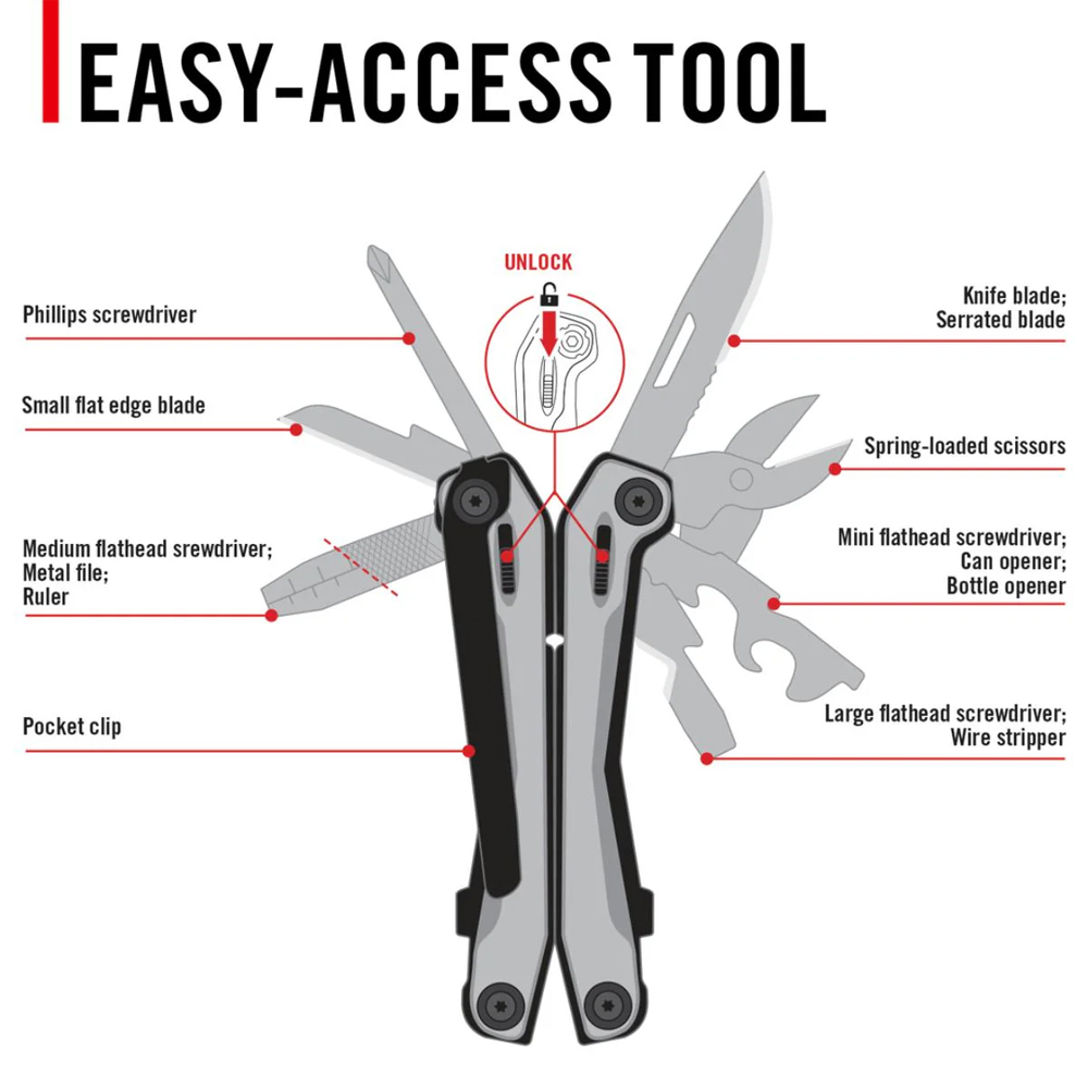 Coast Stainless Steel 'York' Multi-tool with 16 Tools - Image