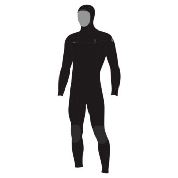 O'Neill Epic 6/4 Chest Zip Full Wetsuit with Hood - Black/Black/Black