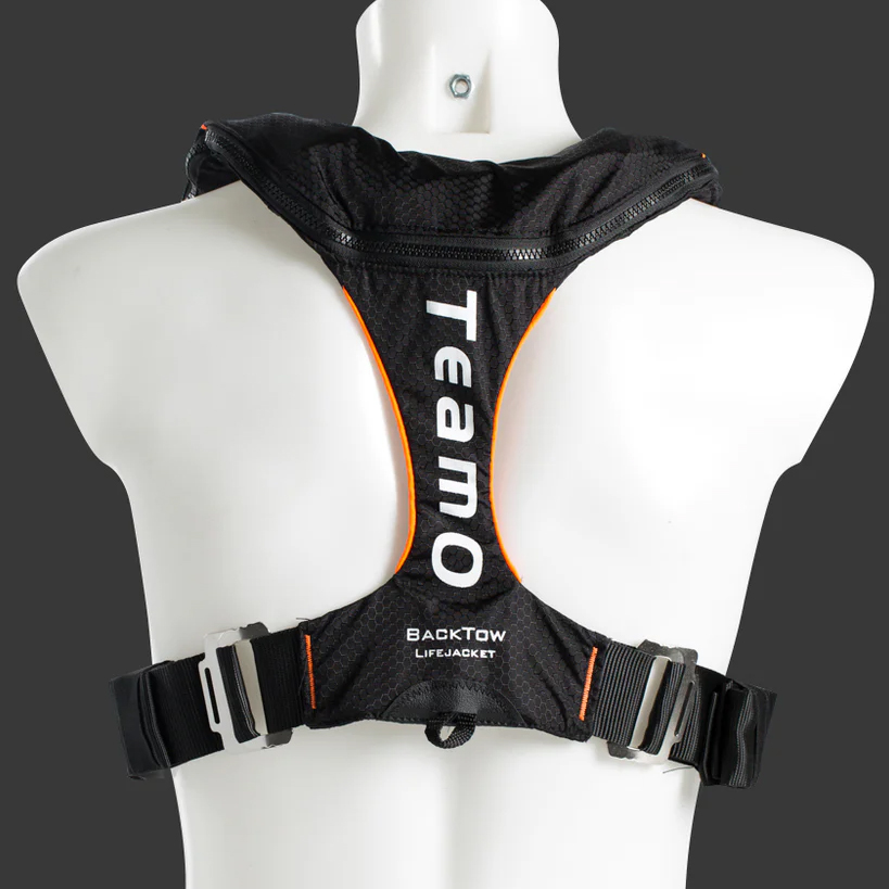 TeamO 170N Coastal Lifejacket - with BackTow Technology - Auto Harness - Black/Orange