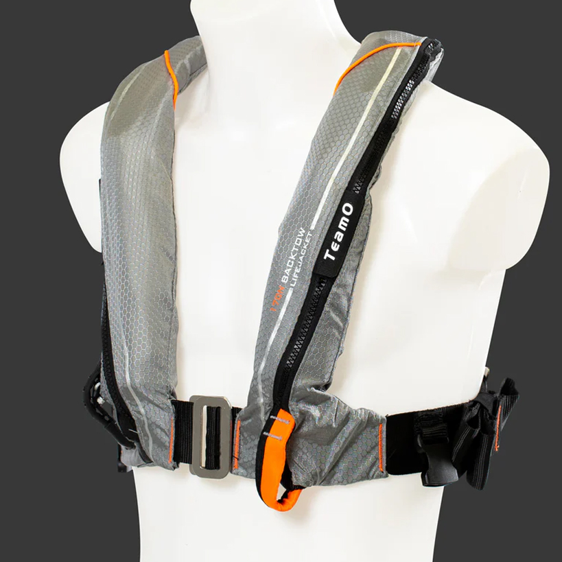 TeamO 170N Coastal Lifejacket - with BackTow Technology - Auto Harness - Grey/Orange
