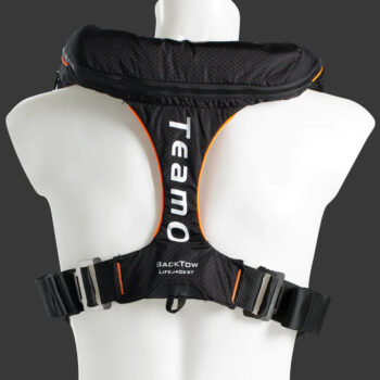 TeamO 170N Offshore Lifejacket - with BackTow Technology - Auto Harness - Black/Orange