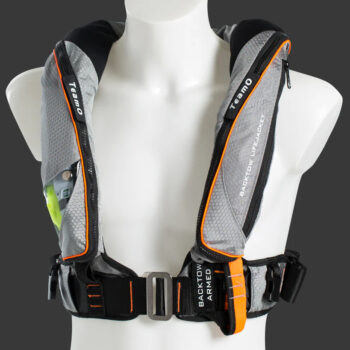 TeamO 170N Offshore Lifejacket - with BackTow Technology - Auto Harness - Grey/Orange