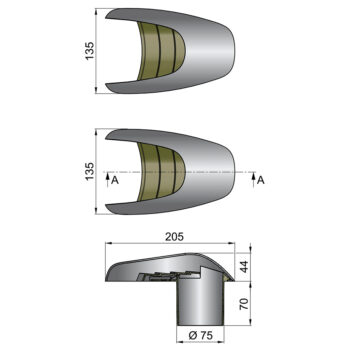 Vetus TYPHOON Stainless Shell Ventilator 75mm - Image