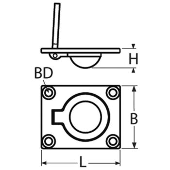 Proboat Stainless Steel Square Hatch Lift - Image