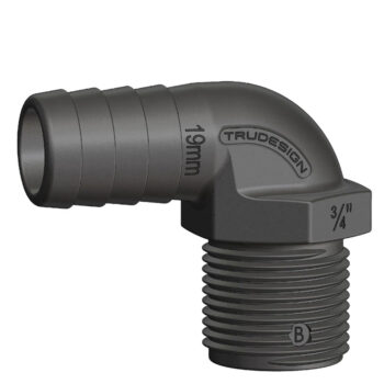 TruDesign Hose Tail - Male 90° Bend Compact 19mm Hose 3/4" BSP - Image