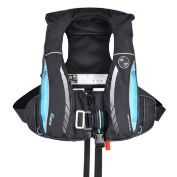 Kru Sport Pro 170N ADV Lifejacket - Automatic with Harness, Light and Spray Hood - Carbon / Sky