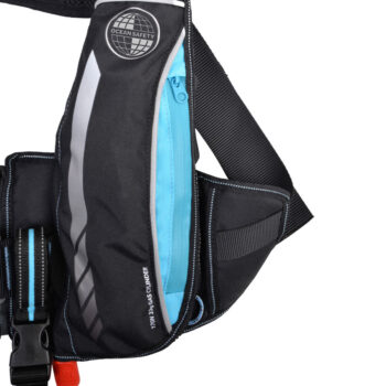 Kru Sport Pro 170N ADV Lifejacket - Automatic with Harness, Light and Spray Hood - Carbon / Sky