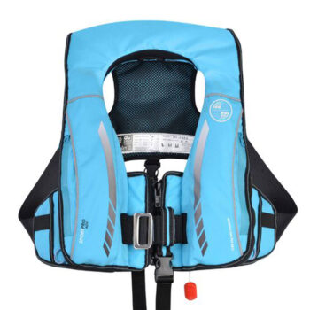 Kru Sport Pro 170N ADV Lifejacket - Automatic with Harness, Light and Spray Hood - Sky Blue
