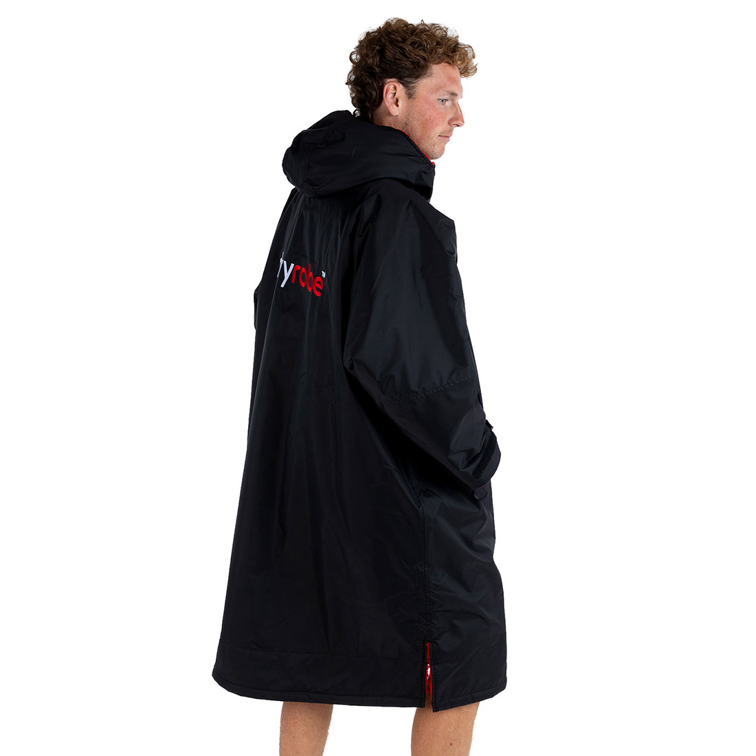 Dryrobe Advance Longsleeve Changing Robe - Black / Red - Black / Red
