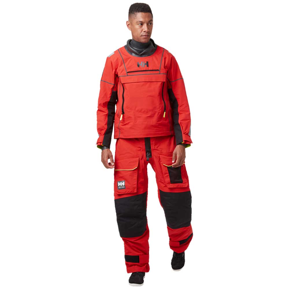Helly Hansen Men's Aegir Ocean Sailing Modular Smock - Removable Hood and Length - Alert Red