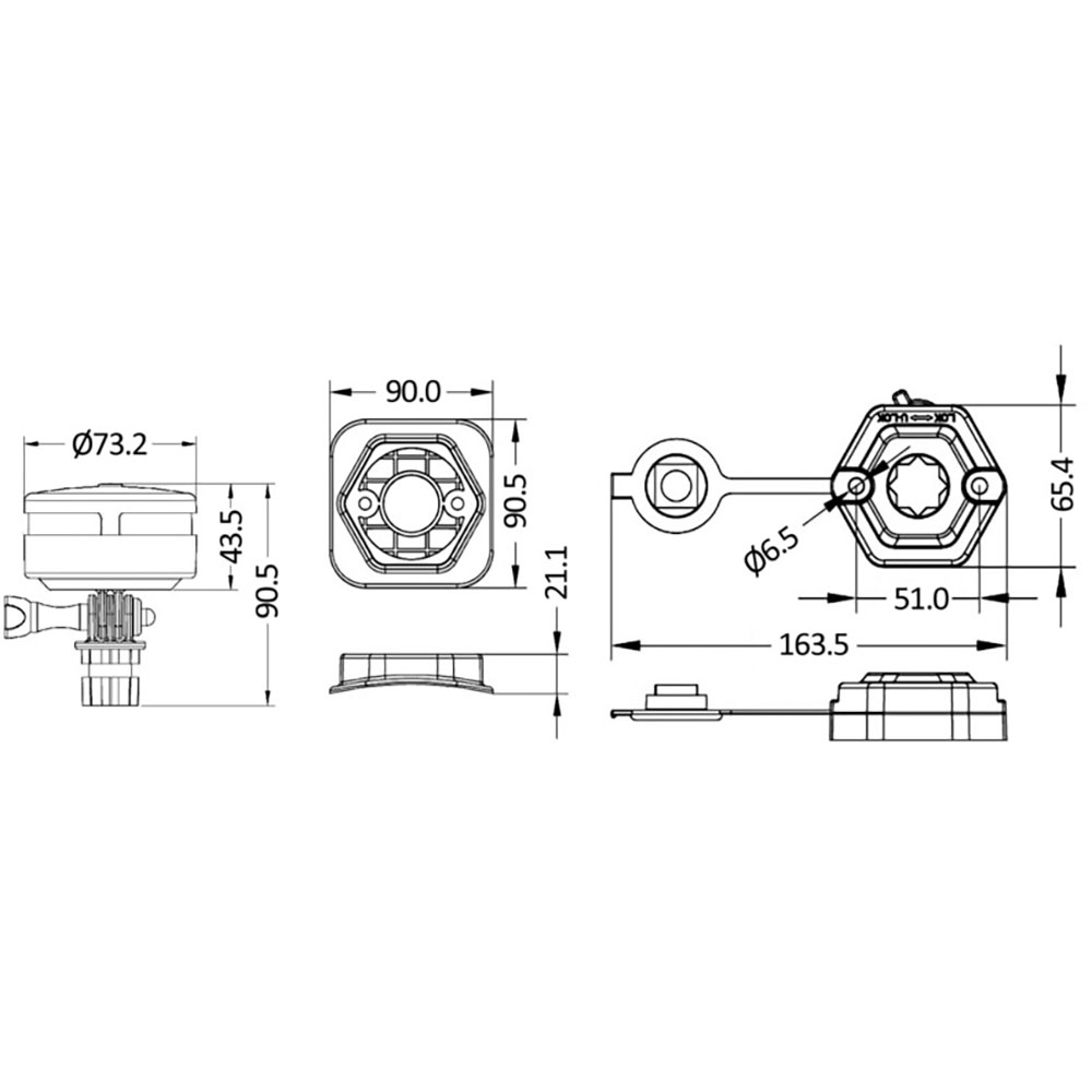 Osculati 360° Navigation Light - Black - 3 Bases - Bi-colour