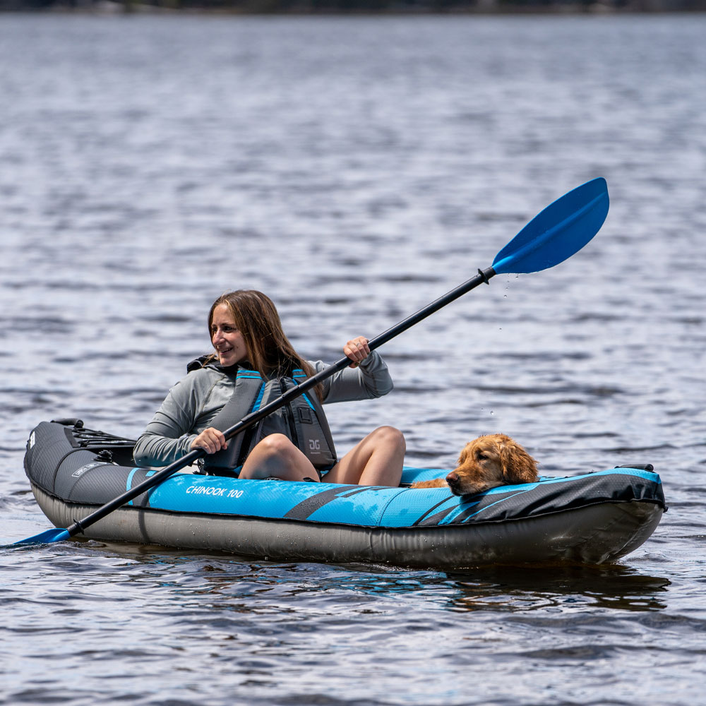 Aquaglide Chinook 100 - Inflatable Kayak - Includes Pump & Paddles - Water Damaged Box - Image