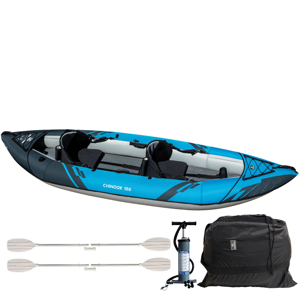 Aquaglide Chinook 100 - Inflatable Kayak - Includes Pump & Paddles - Water Damaged Box - Image