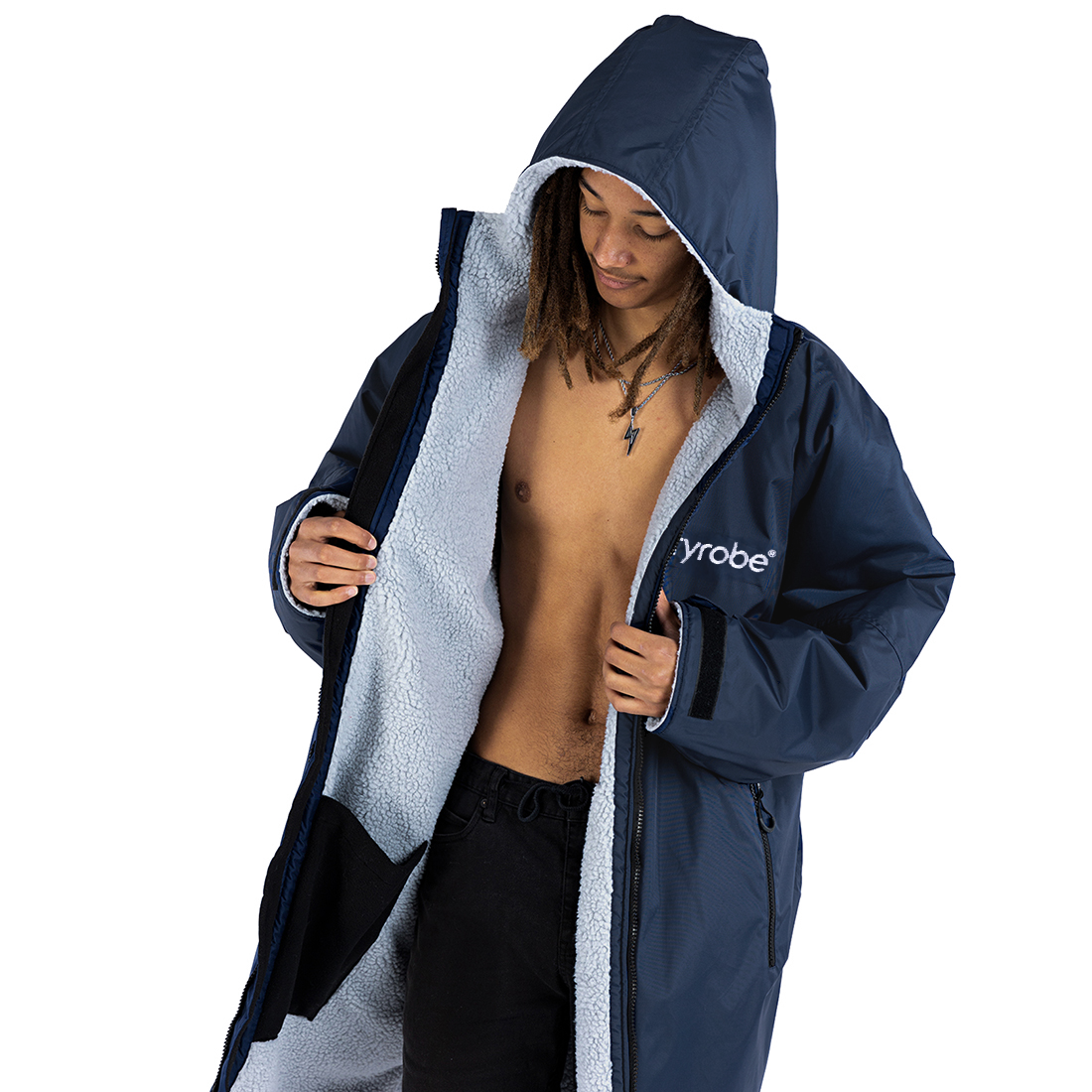 Dryrobe Advance Longsleeve Changing Robe - Navy / Grey - Navy / Grey