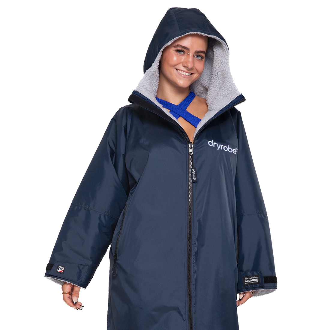 Dryrobe Advance Longsleeve Changing Robe - Navy / Grey - Navy / Grey