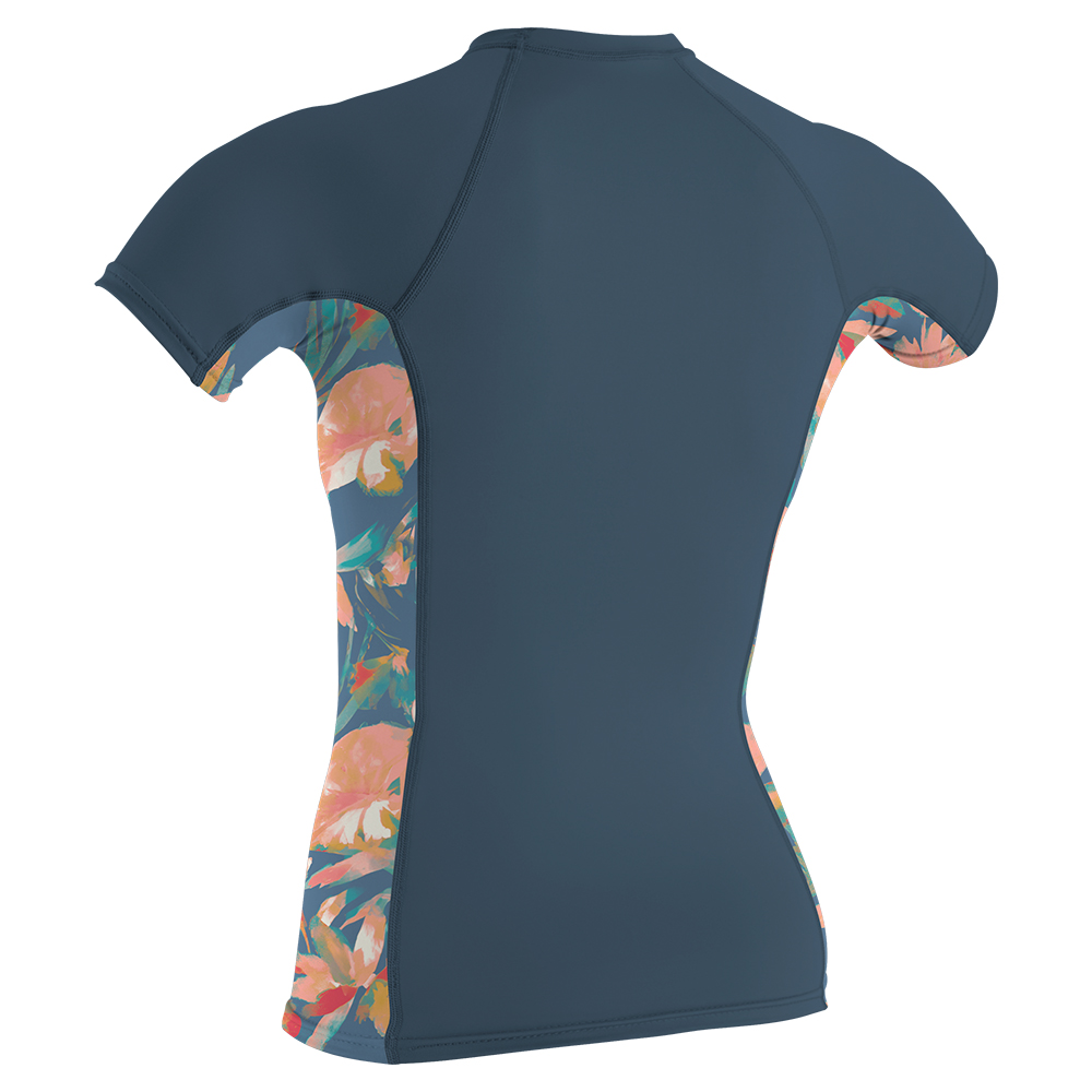 O'Neill Women's Side Print Rash Guard - Copen Blue / Painted Tropics