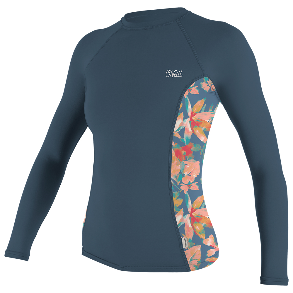 O'Neill Womens Floral Print Longsleeve Rashguard - Copen Blue / Painted Tropics