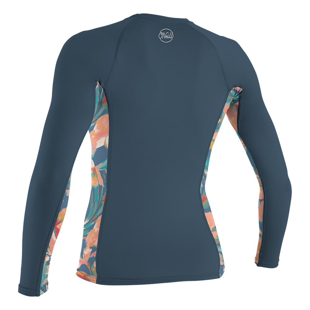 O'Neill Womens Floral Print Longsleeve Rashguard - Copen Blue / Painted Tropics