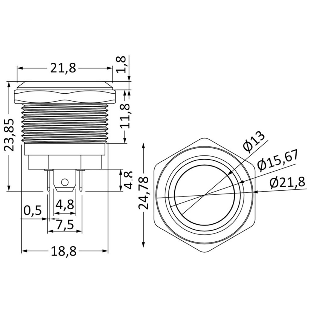 Osculati Flat Stainless Steel Switch - Image
