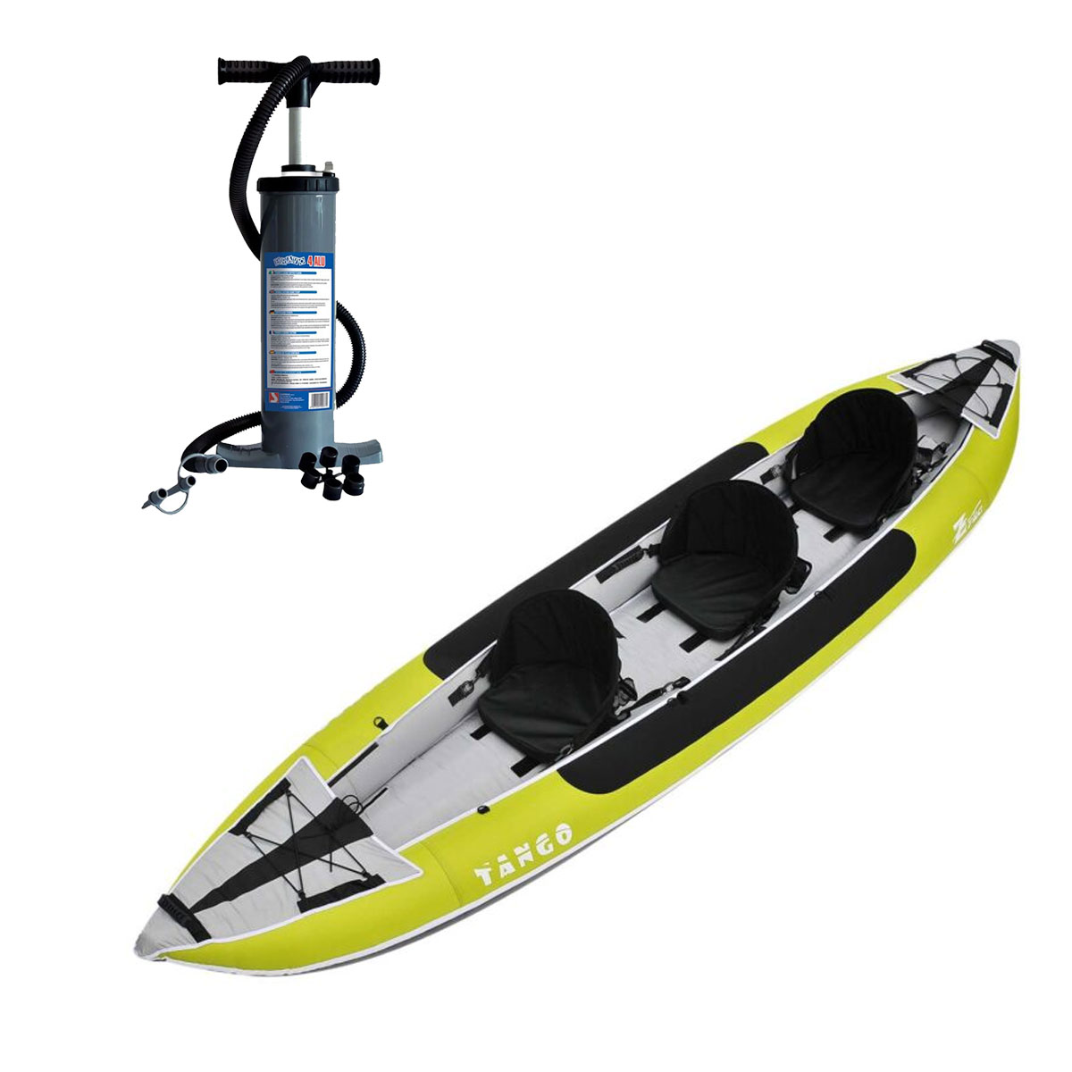 Z-Pro Tango 3 Man Inflatable Kayak - Pump Included - Image
