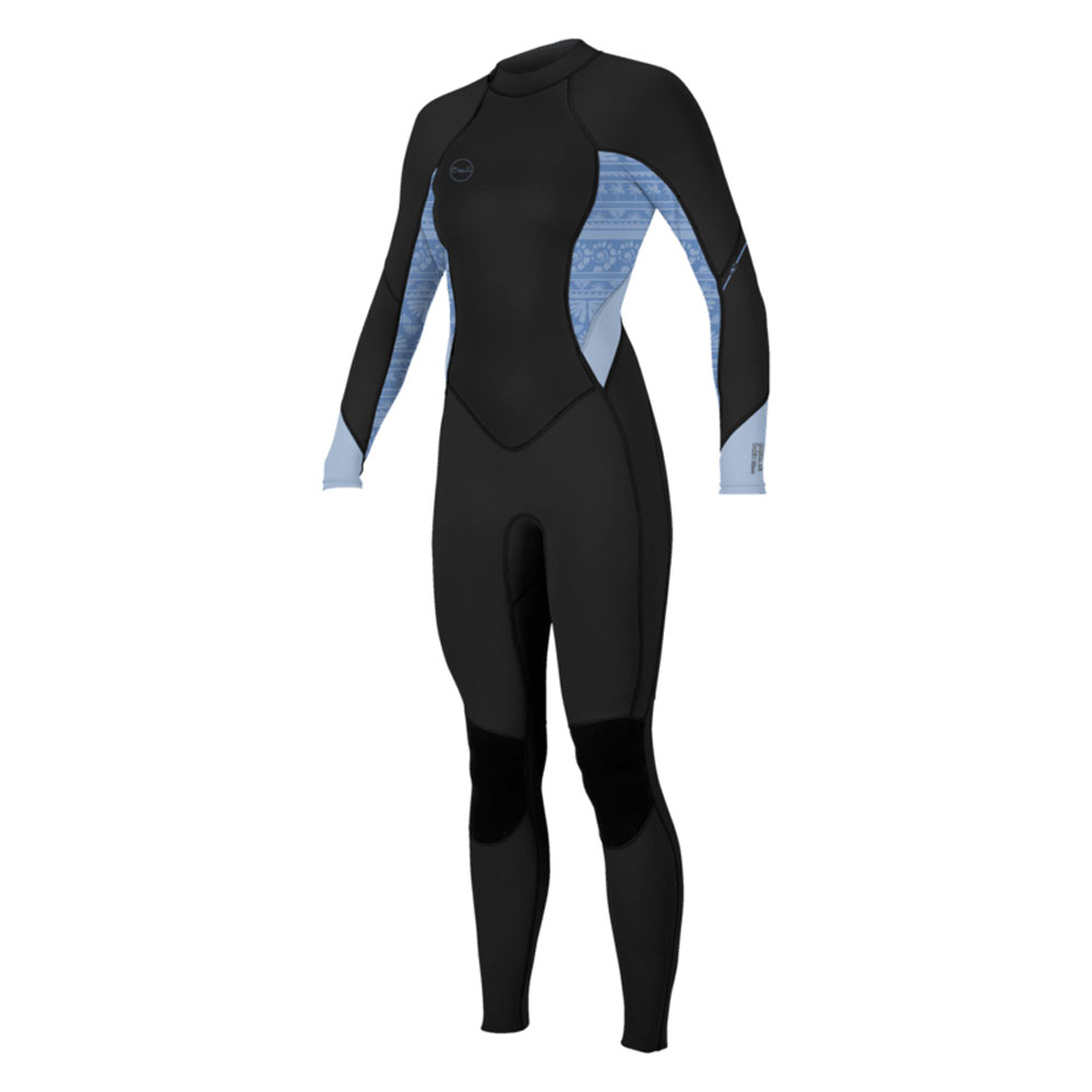 O'Neill Women's Bahia 3/2mm Back Zip Full Wetsuit - Black / Surf Abstract