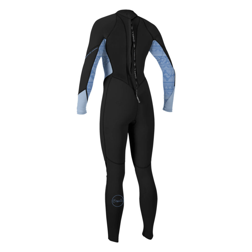 O'Neill Women's Bahia 3/2mm Back Zip Full Wetsuit - Black / Surf Abstract