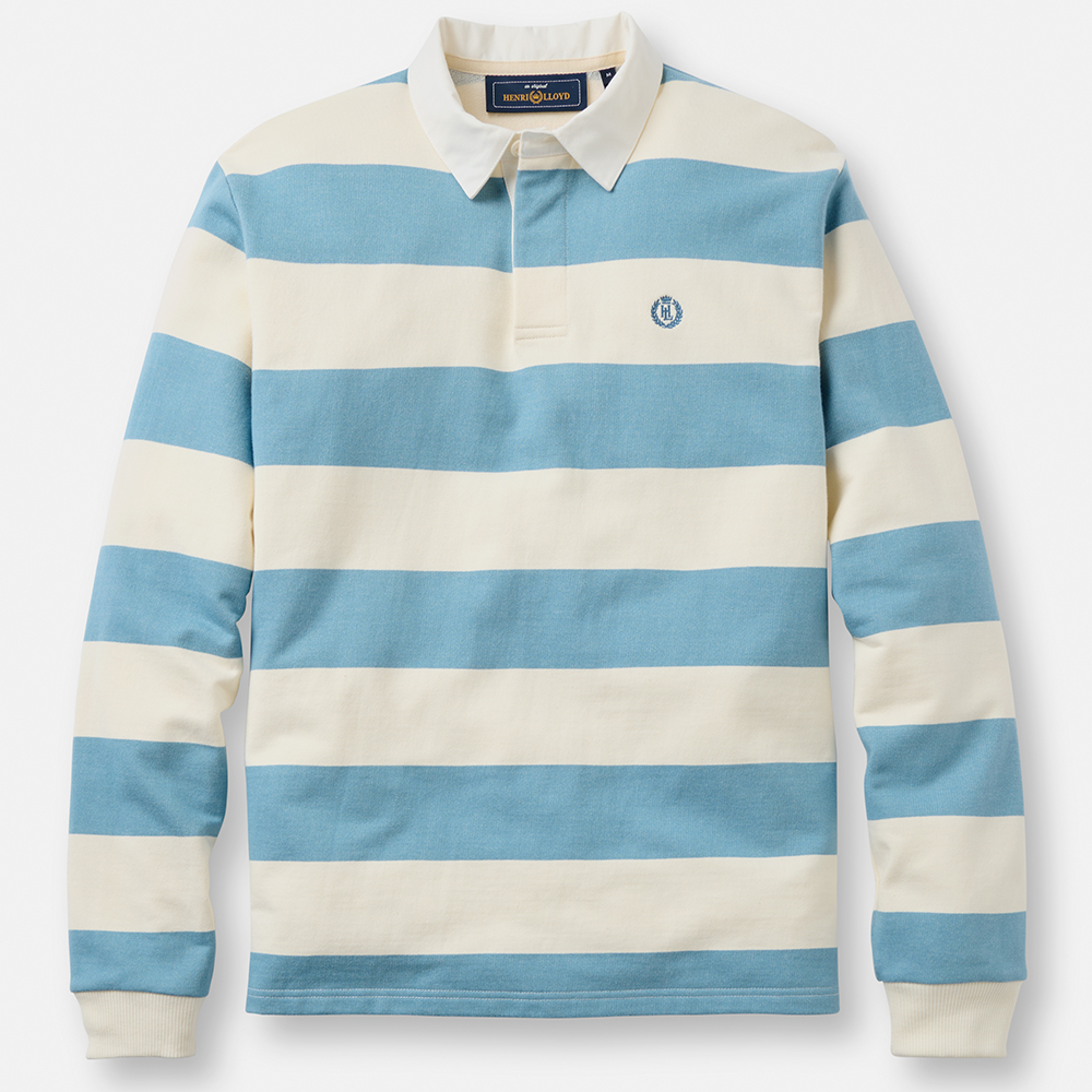 Henri Lloyd Hayling Stripe Rugby - Fjord Blue/Off White Stripe