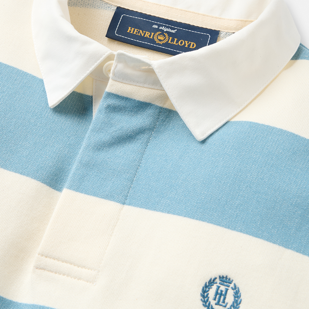 Henri Lloyd Hayling Stripe Rugby - Fjord Blue/Off White Stripe