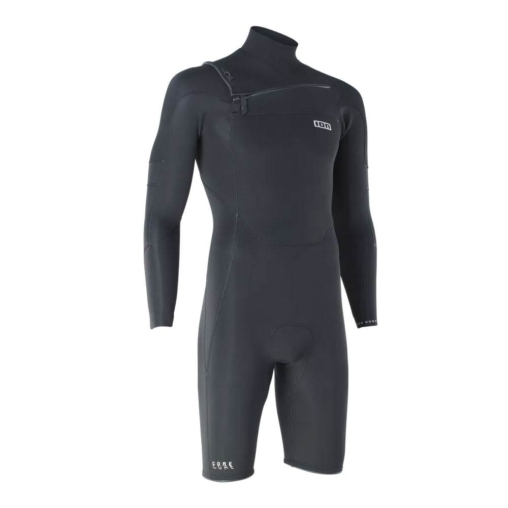 ION Seek Core 3/2mm Shorty Longsleeve Front Zip Wetsuit 2026 - Black