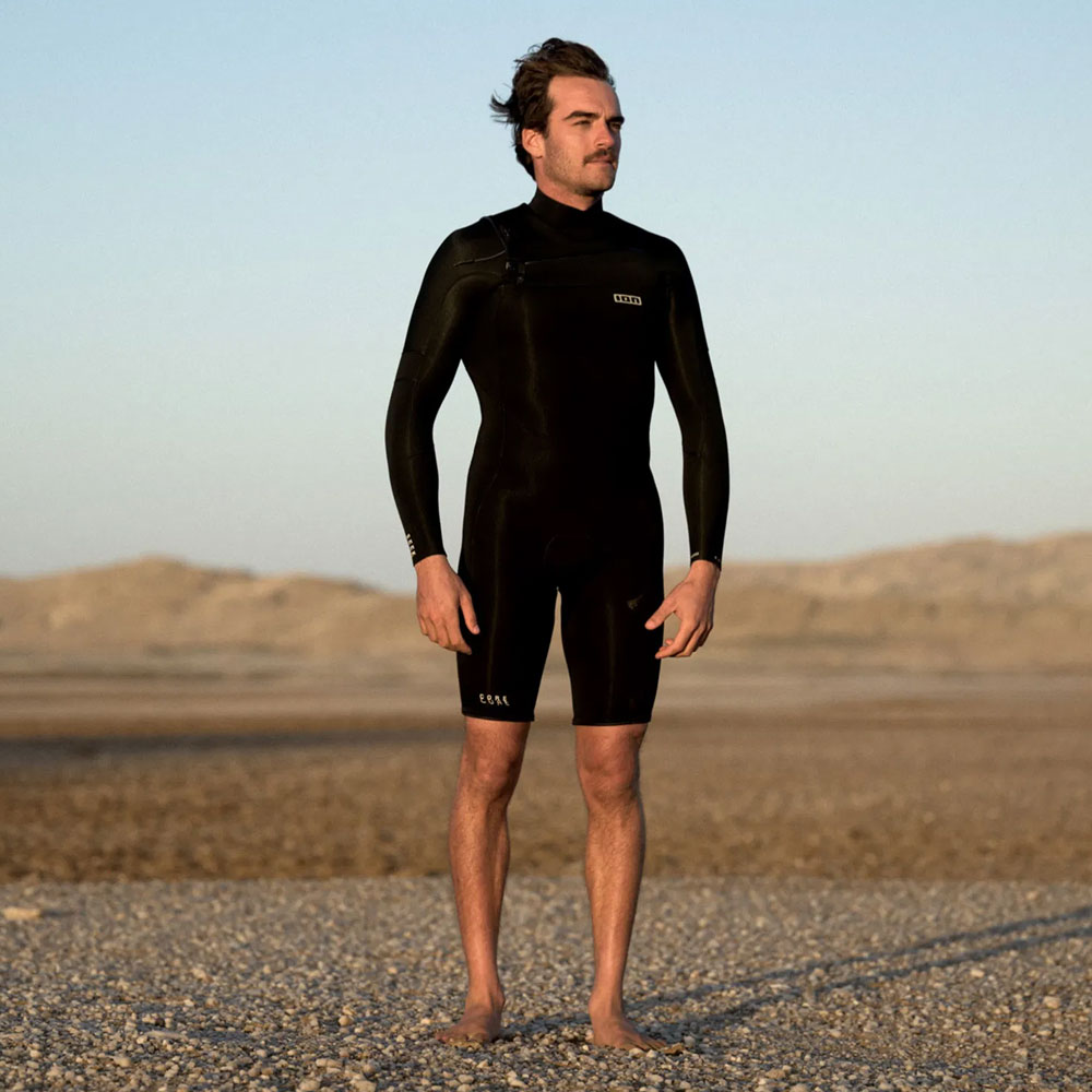 ION Seek Core 3/2mm Shorty Longsleeve Front Zip Wetsuit 2026 - Black