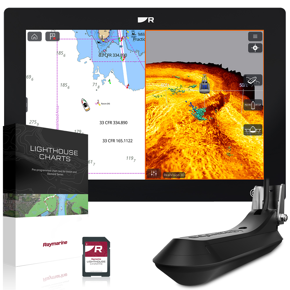 Raymarine Axiom 2 12 RV - 12" Chartplotter/Sonar - with Chart & RV100 Transducer