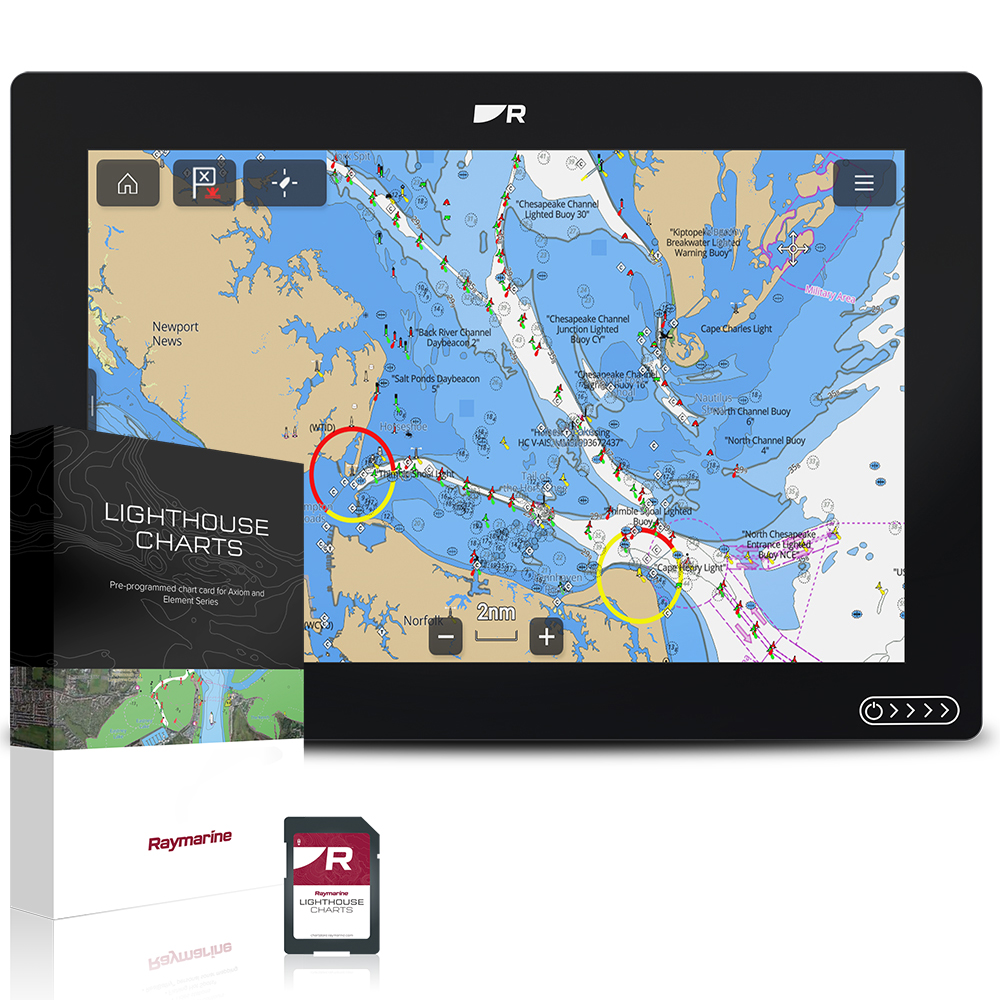 Raymarine Axiom 2 12 - 12" Chartplotter - with West EU Lighthouse Chart