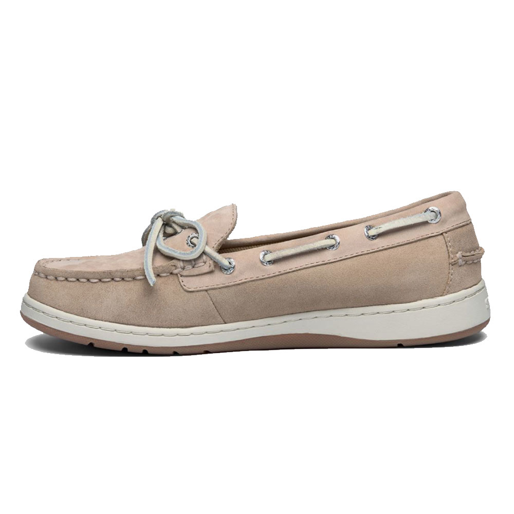 Sebago Baleah Leather Boat Shoe for Women - Beige Camel