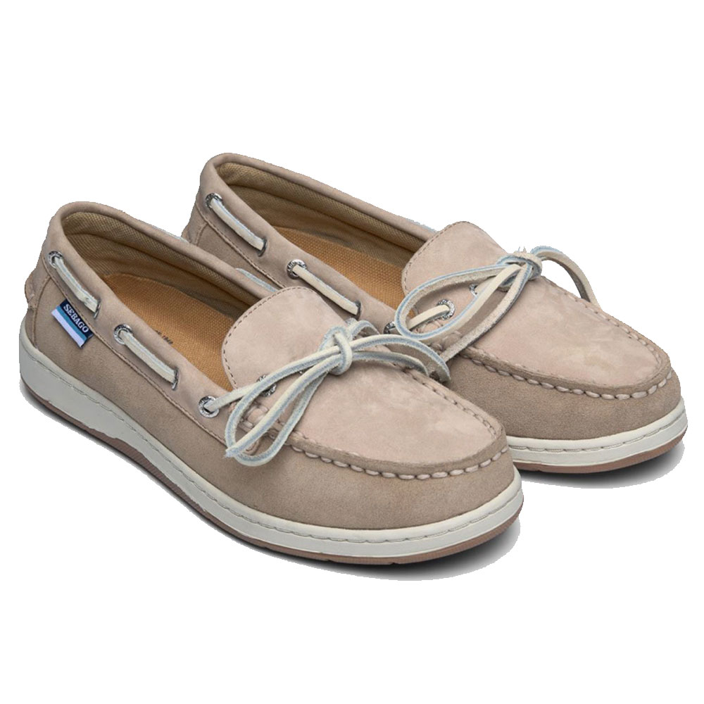 Sebago Baleah Leather Boat Shoe for Women - Beige Camel