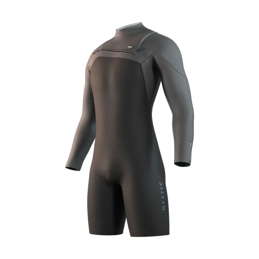 Mystic Motion 3/2mm Longarm Shorty Front Zip Wetsuit - Black